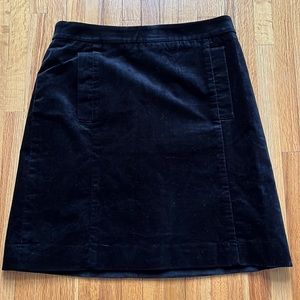 Black velvet shift skirt from Ann Taylor